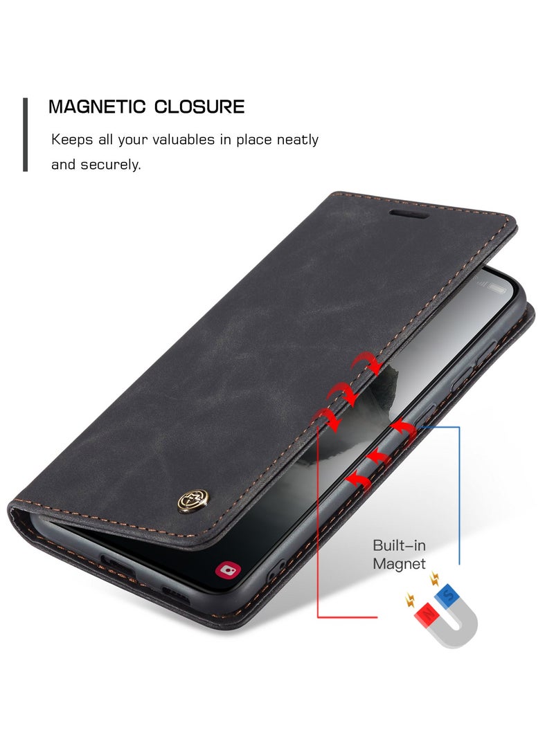 CaseMe For Samsung Galaxy S24 FE Cover, Soft PU Leather Shockproof Mobile Phone Wallet Case, Full Body Protective Flip Cover Magnetic Adsorption Back Cover - Image 3