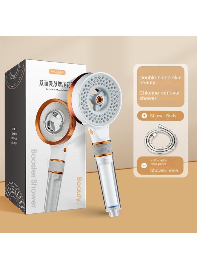 Bluejw Double-sided Pressurized Skin Beauty Shower Nozzle High Pressure Bath Pressurized Single Hand-held Super Large Water Outlet Household Shower Head - Image 1