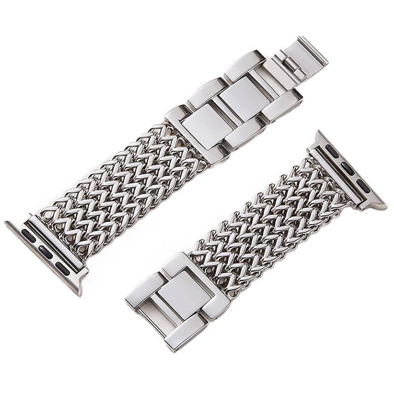 Adjustable Stainless Steel Link Smartwatch Band Compatible with Apple Watch 38 40 41 42 44 45 49mm with Fit Replacement Strap and Dressy Metal - Image 5
