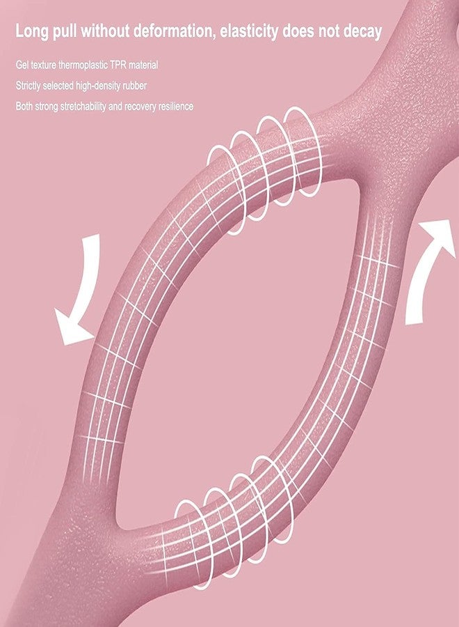Xemz Figure 8 Fitness Resistance Band, Portable Elastic Exercise Resistance Band Chest Expander, Shoulder Back leg Arm Core Strength Training Sports Belt Yoga Stretching Strap Home Fitness Equipment (pink) - Image 2