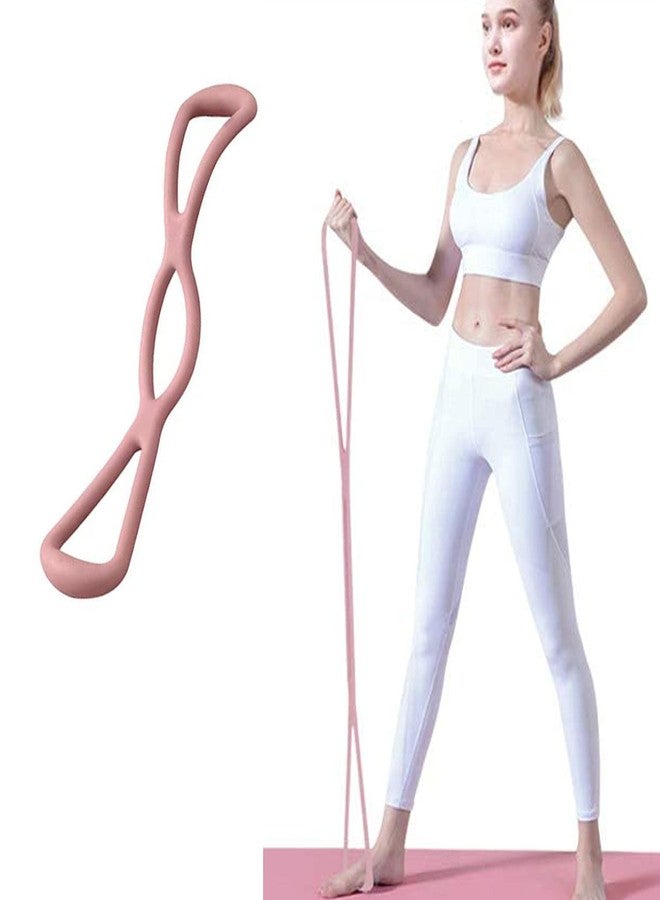 Xemz Figure 8 Fitness Resistance Band, Portable Elastic Exercise Resistance Band Chest Expander, Shoulder Back leg Arm Core Strength Training Sports Belt Yoga Stretching Strap Home Fitness Equipment (pink) - Image 1