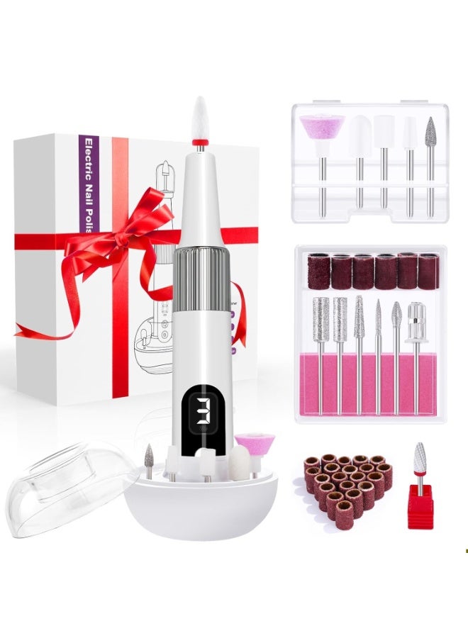 مثقاب الأظافر الكهربائي اللاسلكي، مجموعة 13 في 1 محمولة لأظافر الأكريليك، مبرد الأظافر الكهربائي القابل لإعادة الشحن لرعاية مانيوكير بيديوكير للنساء - Image 1