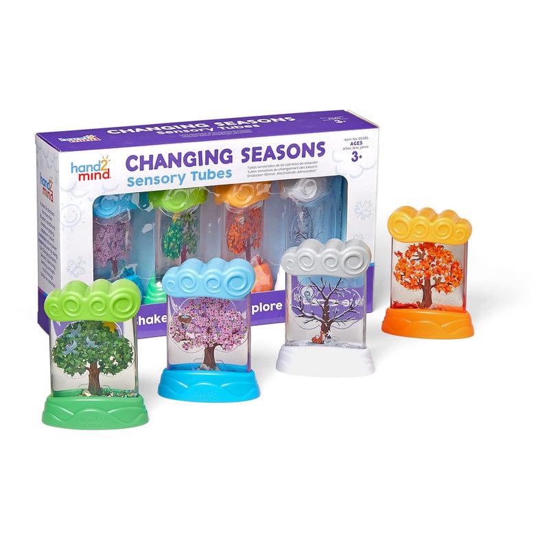 hand2mind Changing Seasons Sensory Tubes, Calm Down Corner Supplies, Quiet Fidgets, Travel Toddler Toys, Preschool Classroom Must Haves, Hands-On Stress Relief Toy, Anxiety Relief Items for Kids - Image 1