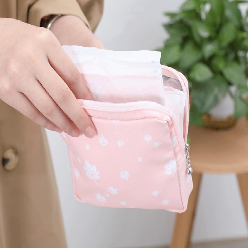 Luxula Portable Mini Fashion Nursing Sanitary Napkin Pouch Pad Holder Zipper Travel Cosmetic Makeup Jewellery Storage Bag for Girl and Women 3PCS - Image 4