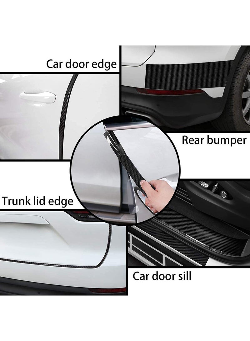 Car Door Edge Guards, Scratch Cover Sill Protector Bumper Protector 5D Carbon Fiber Car Wrap Film Automotive Self-Adhesive Anti-Collision Film Fits for Most Cars (1.2In x 33Ft, Black) - Image 4