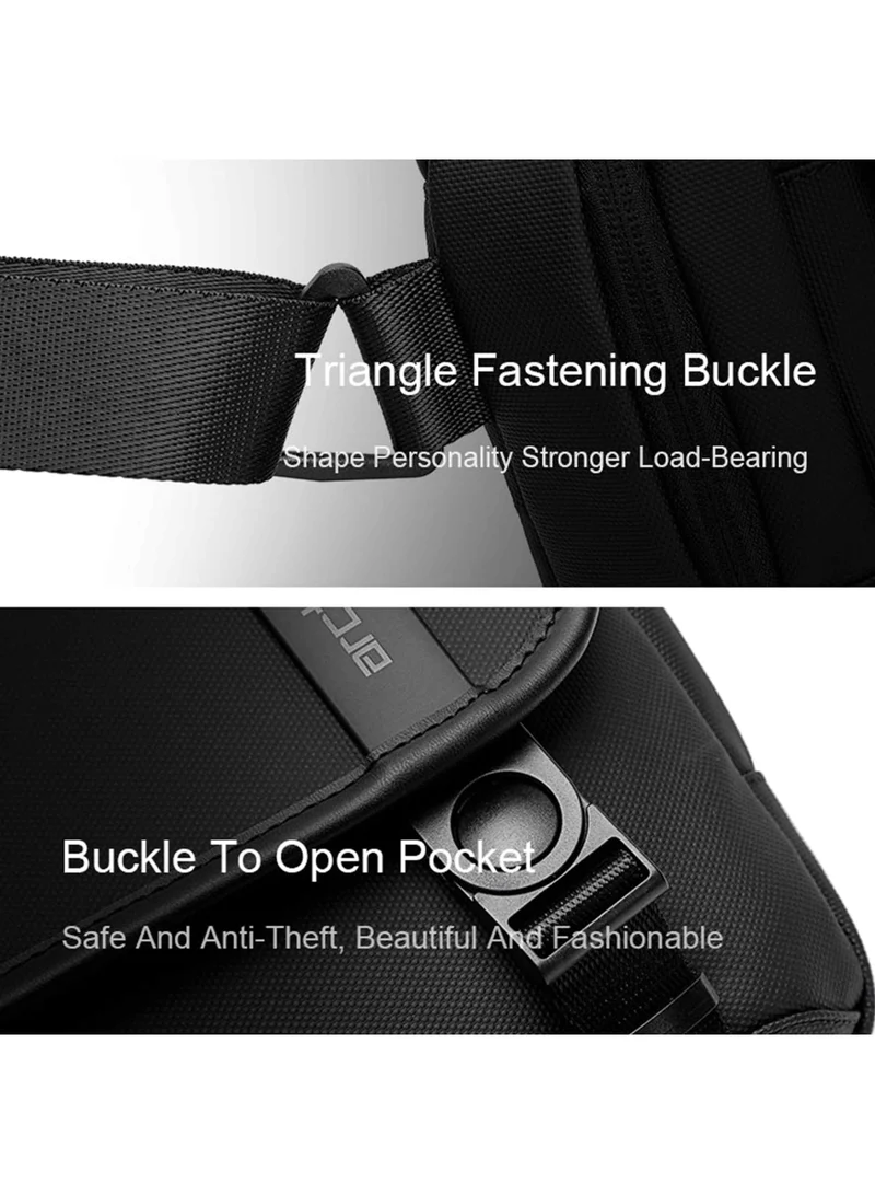 Arctic Hunter  Unisex Small Shoulder Bag Durable Water-Resistant Compact Sling Bag with Multiple Compartments for Casual/ Daily/ Travel, K00568, Black  | Best Price UAE