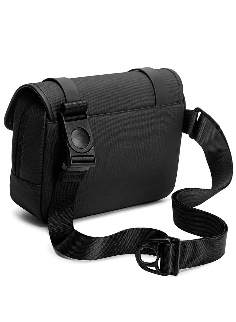ARCTIC HUNTER Unisex Small Shoulder Bag Durable Water-Resistant Compact Sling Bag with Multiple Compartments for Casual/ Daily/ Travel, K00568, Black - Image 3