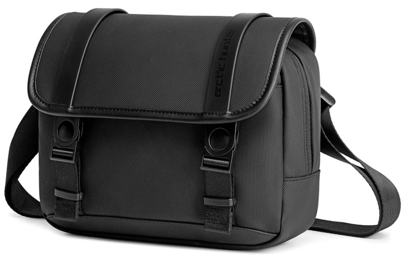 ARCTIC HUNTER Unisex Small Shoulder Bag Durable Water-Resistant Compact Sling Bag with Multiple Compartments for Casual/ Daily/ Travel, K00568, Black - Image 1