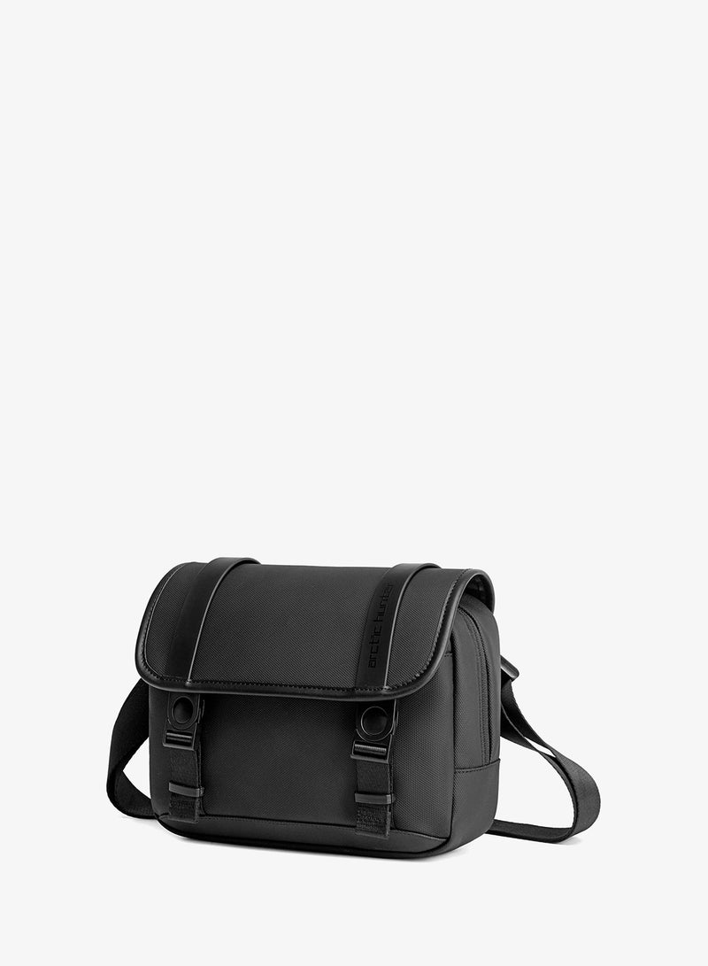 ARCTIC HUNTER Unisex Small Shoulder Bag Durable Water-Resistant Compact Sling Bag with Multiple Compartments for Casual/ Daily/ Travel, K00568, Black - Image 1