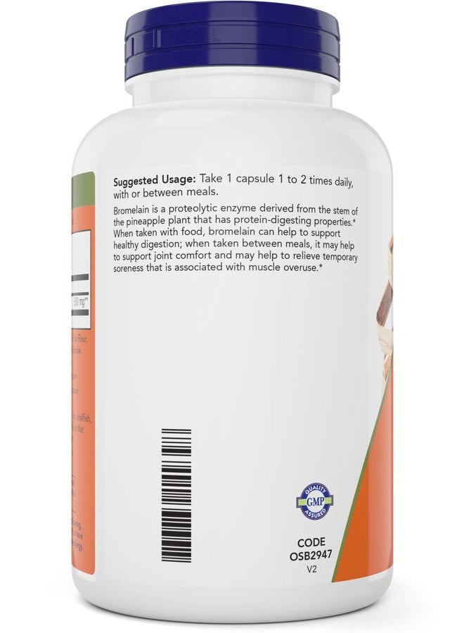 Now Bromelain 500 mg, 200 Veg Capsules (Pack of 2) Supplement - Non-GMO, Vegan 500mg Caps - Image 2