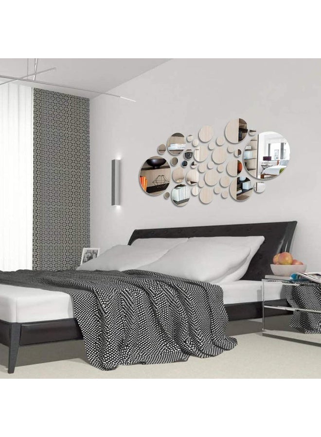 TPGP 45 Pieces Round Mirror Sheets Self-Adhesive Mirror Stickers - Image 5