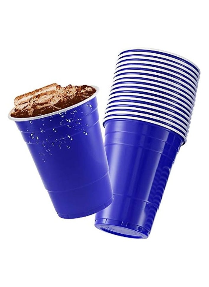erorex Blue Cups, [50 Pack] 16 oz Disposable Plastic Cup, Big Birthday Party Cups  - Image 2