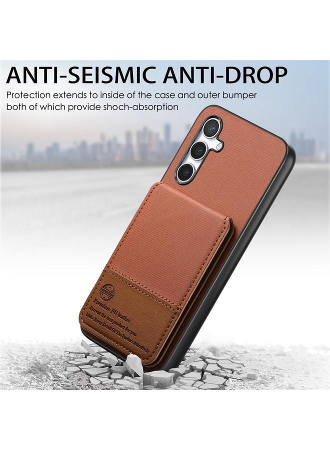 اس-توب جراب لهاتف Samsung Galaxy A05s مصنوع من الجلد الصناعي المائل مع حقيبة بطاقات RFID قابلة للطي عموديًا - Image 4