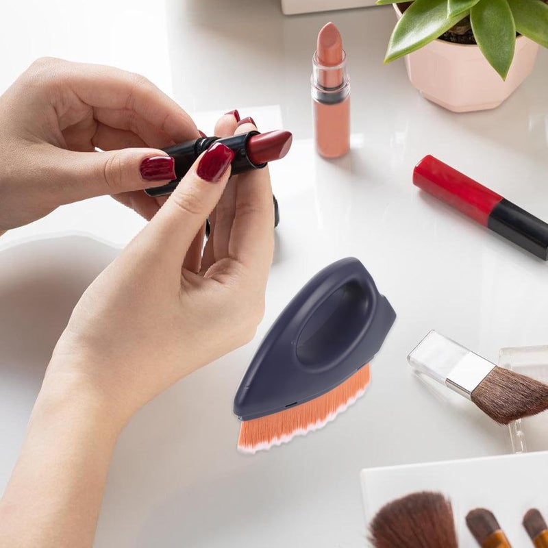 Foundation Brush Blush Brush Blue Handle Orange-pink Gradient Bristles for Women Liquid and Powder Foundation Application with Protective Cap - Image 4