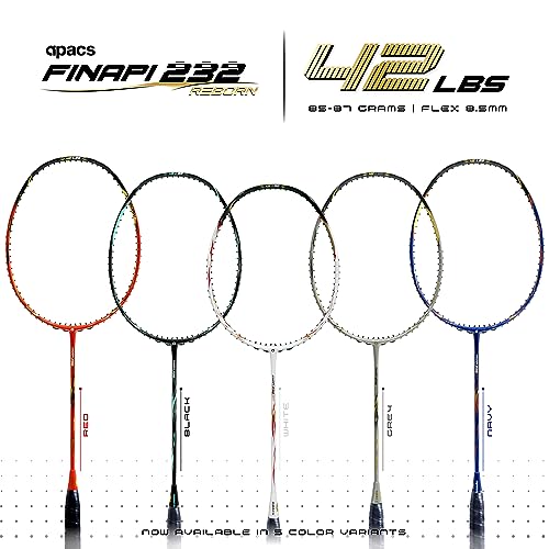 Apacs Finapi 232 Reborn (Unstrung, 42 LBS Mega Tension, World's Toughest Frame) Power Series Badminton Racket | Made with 100% Japanese Ultra Graphite Badminton Racquet with Full Cover (Grey) - Image 4