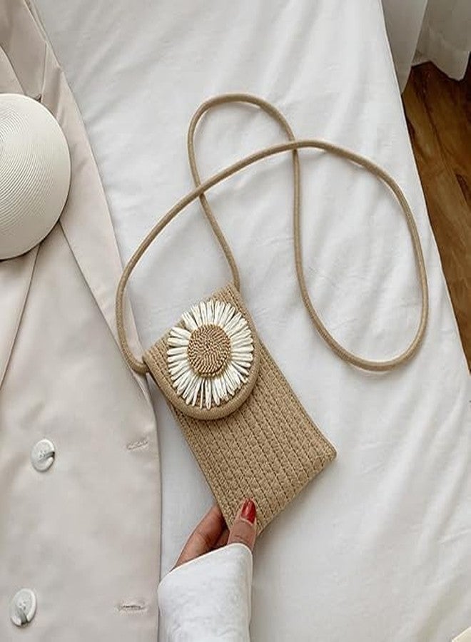 SAKPACK Mobile Sling Bag For Women Side Shoulder Small Crossbody Bag Phone Bag for Women Cell Phone Stylish Purse Handmade Jute Fabric - Image 3