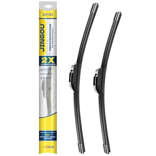 JINGOU 22''+21'' Front Windshield Wiper Blades Compatible with 2005-2016 Toyota Tacoma 1996-2004 Nissan Pathfinder OEM QUALITY Premium All-Season Automotive Replacement Wipers (Pack of 2) - Image 1