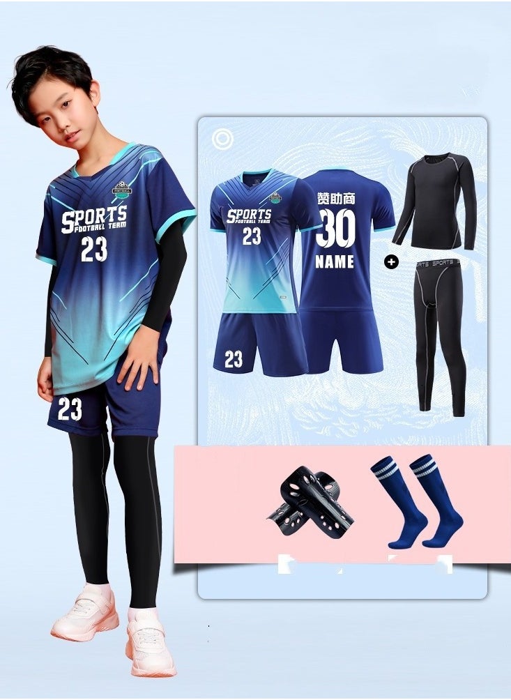 KUYING Children's High Elasticity Tight Fitting Clothing Sports Fitness Set Quick Drying Training Suit 