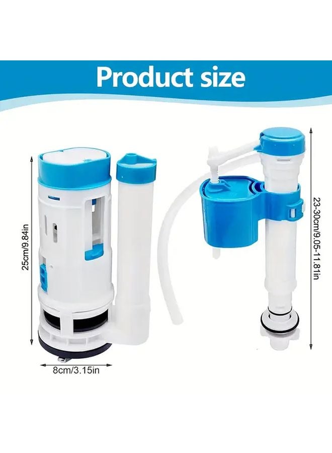 White Dual Flush Toilet Cistern Kit Leak Proof Push Button Half Full Flush Valve Easy Install - Image 4