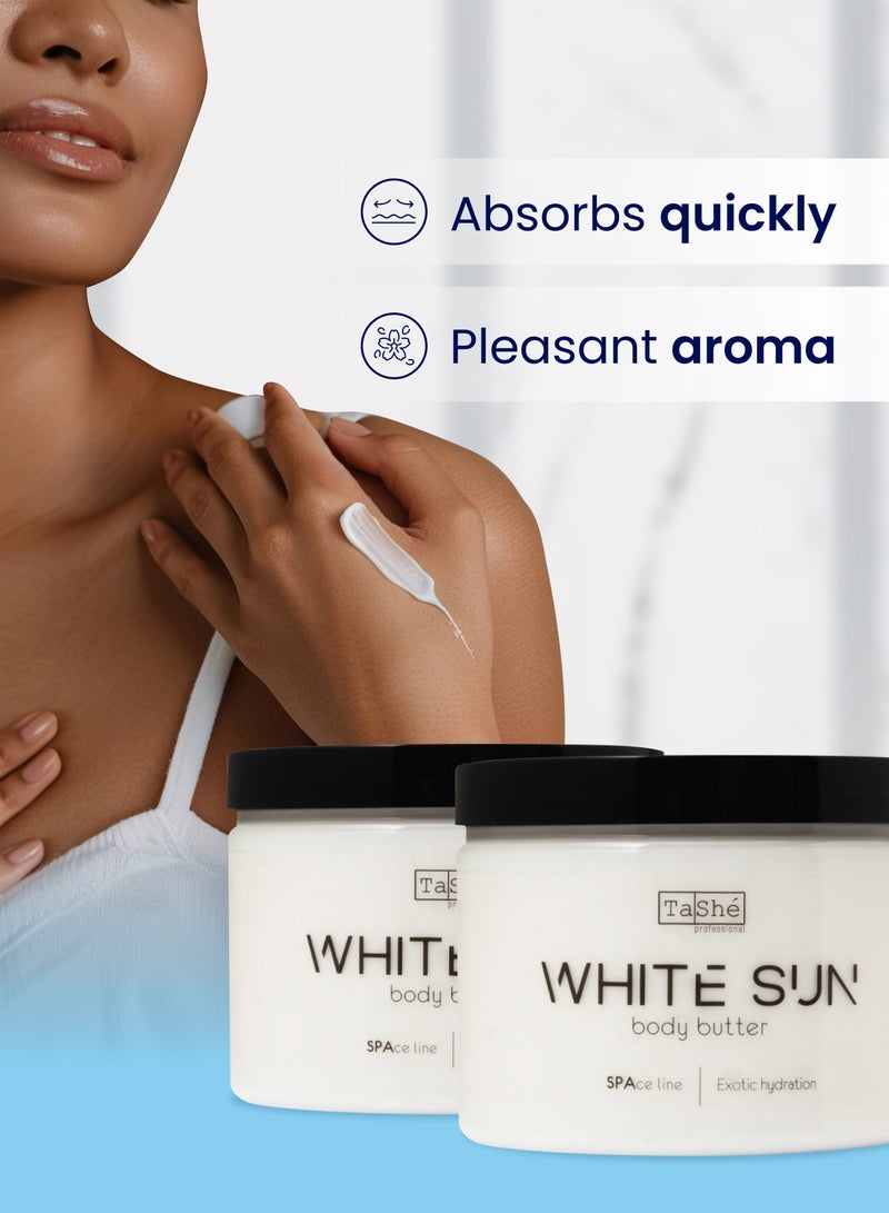 Tashe WHITE SUN Body Butter | Deeply Moisturizing & Firming Exotic Hydration, 300ml  - Image 4
