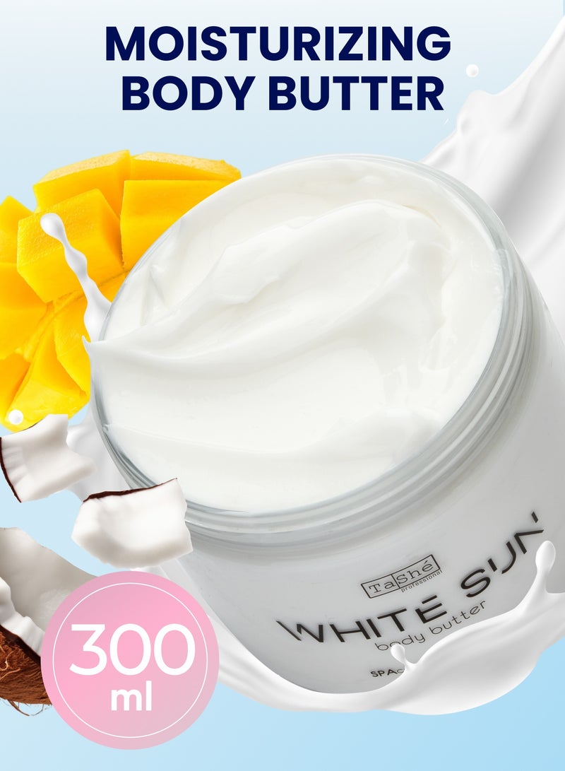 Tashe WHITE SUN Body Butter | Deeply Moisturizing & Firming Exotic Hydration, 300ml  - Image 1