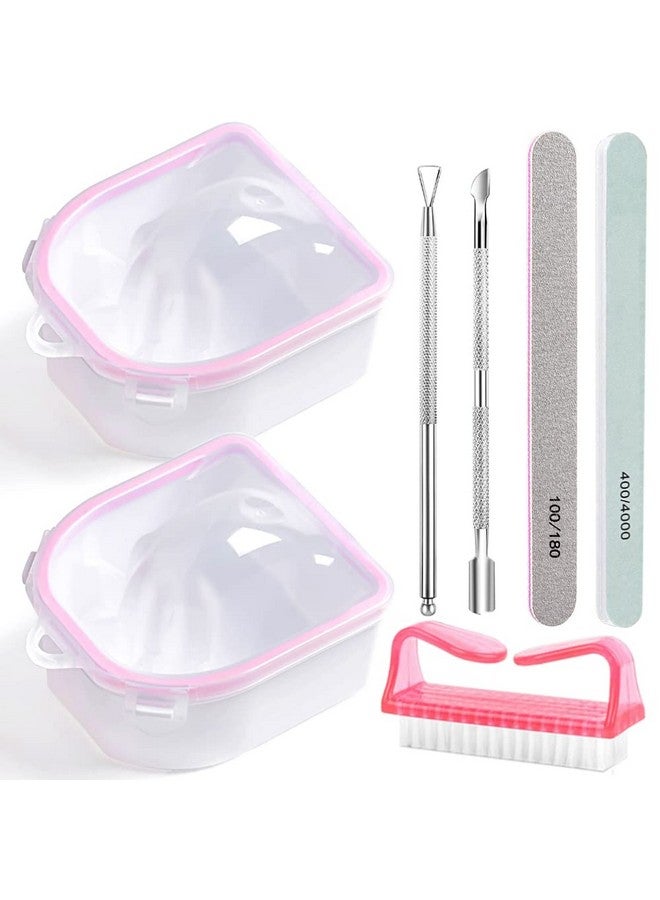 HiMo Nail Soaking Bowl, Gel Nail Polish Remover Kit, Manicure Bowl for Hand, Dip Powder Remover Tools, Nail Soak Off Bowl for Acrylic Nails, Nail Brush, Cuticle Pusher, Cuticle Peeler, 100180 Nail File, - Image 1