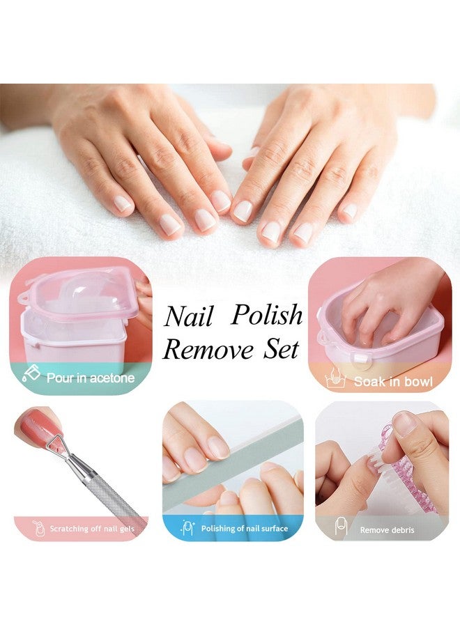 HiMo Nail Soaking Bowl, Gel Nail Polish Remover Kit, Manicure Bowl for Hand, Dip Powder Remover Tools, Nail Soak Off Bowl for Acrylic Nails, Nail Brush, Cuticle Pusher, Cuticle Peeler, 100180 Nail File, - Image 4
