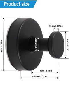 Generic No-Drill Hooks, 2pcs Waterproof Suction Cup Hooks, Stainless Steel Vacuum Suction Cup Hooks for Shower Bathroom Kitchen Glass Door Mirror Hanging Towels, Black  - Image 3