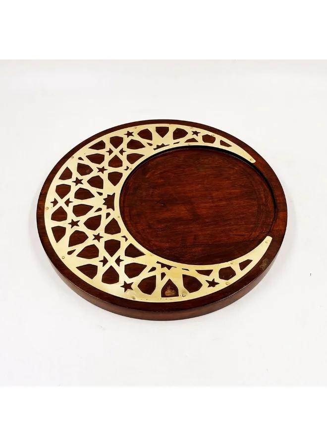 Danube Home Suhour Gold Brown Decorative Plate 25cm Luxury Home Wall Table Decor