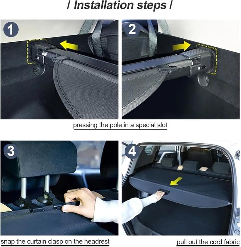 DEMULAX Car Trunk Cargo Cover for Toyota RAV4 - Image 2