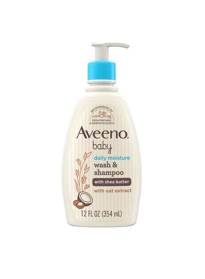Aveeno Baby Daily Moisturizing 2In1 Wash & Shampoo Baby Body Wash & Shampoo With Shea Butter & Oat Extract Gently Cleanses Baby Sensitive Skin & Scalp Gentle Coconut Scent 12 Fl. Oz  - Image 2