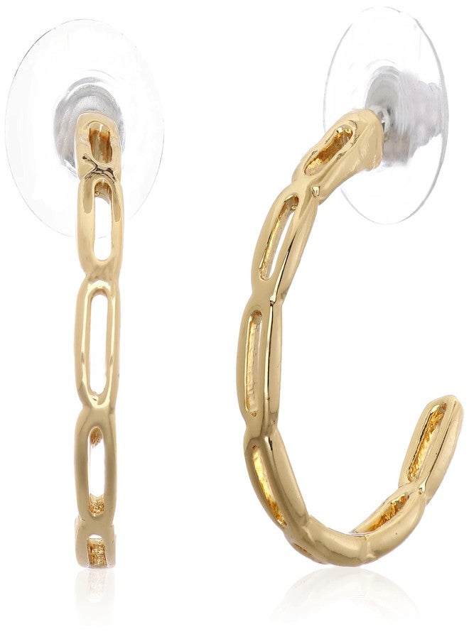 استيل أقراط إستيل الحلقية المصممة والمطلية بالذهب عيار 24 قيراطاً للنساء - Image 2