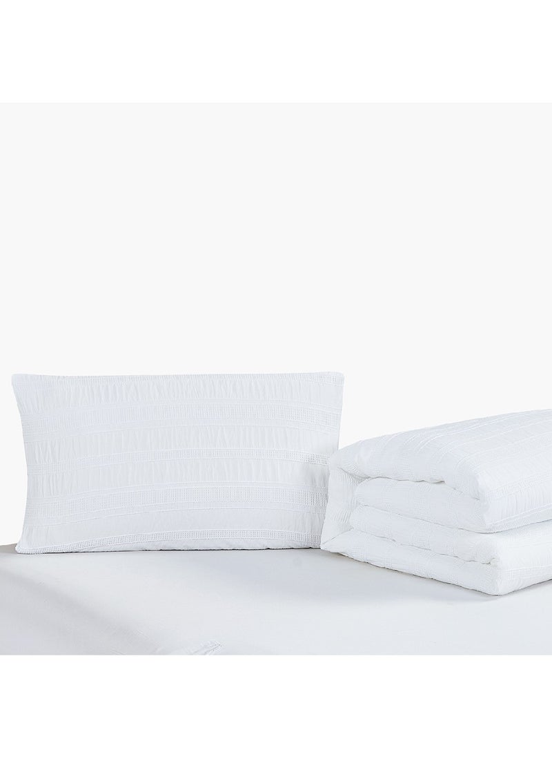 Home Box Waffle Crinkle 3-Piece Twin Comforter Set 220 x 160 cm  - Image 3