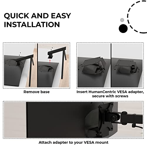 HumanCentric VESA Mount Adapter Compatible with Samsung Curved Monitors U32R590, U32R590C, U32R592, and U32R591, Adapter Bracket for VESA Stand, Arm or Desk Mount with 75x75 or 100x100mm Pattern - Image 5