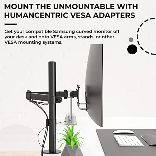 HumanCentric VESA Mount Adapter Compatible with Samsung Curved Monitors U32R590, U32R590C, U32R592, and U32R591, Adapter Bracket for VESA Stand, Arm or Desk Mount with 75x75 or 100x100mm Pattern - Image 2