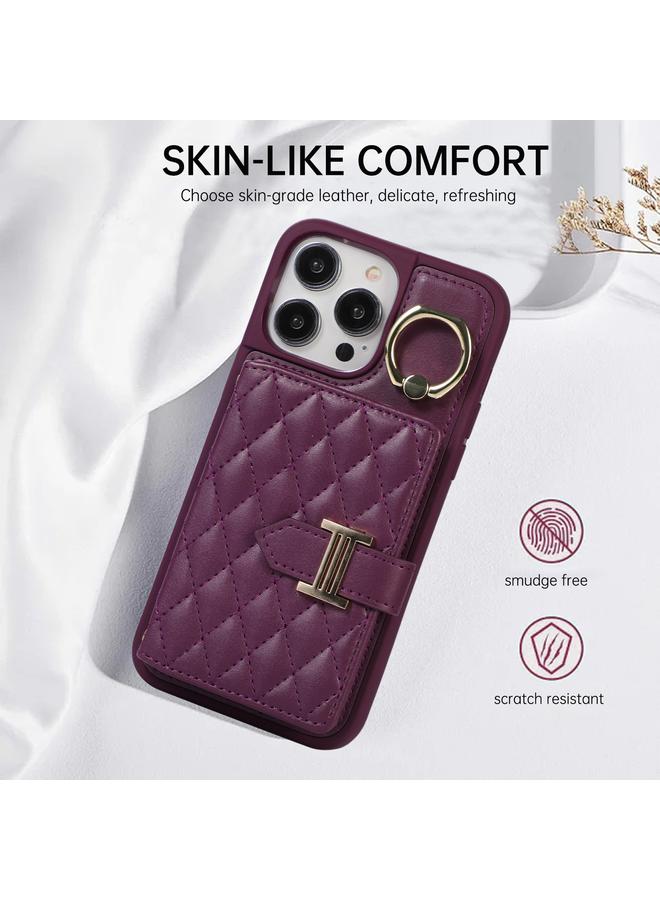 S-TOP Case For iPhone 13 Pro Max Horizontal Card Bag Ring Holder Phone Case with Dual Lanyard - Image 3