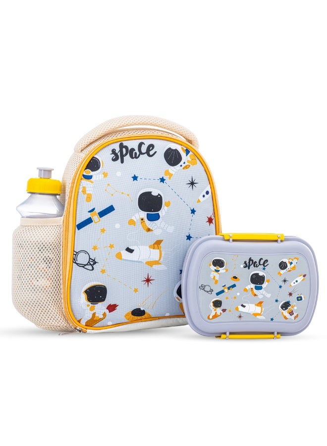 Nova kids Nova Kids Lunch Bag Combo w/ Lunch Box and Water Bottle - Astronauts Yellow  - Image 3