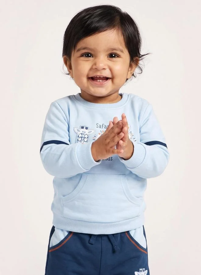 Styli Baby Boy Safari Friends Sweat Top and Joggers Set