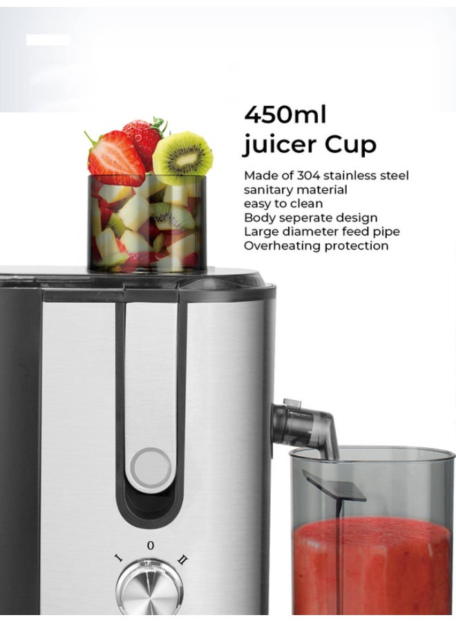 SONASHI Juice Extractor with 2 Speeds - 1.2L Large Pulp Container | Whole Fruit Juice Extractor with Stainless Steel Body & Mesh Strainer | Motor Overheat Protection 1.2 L 400 W SPJ-507 Black/Silver - Image 5