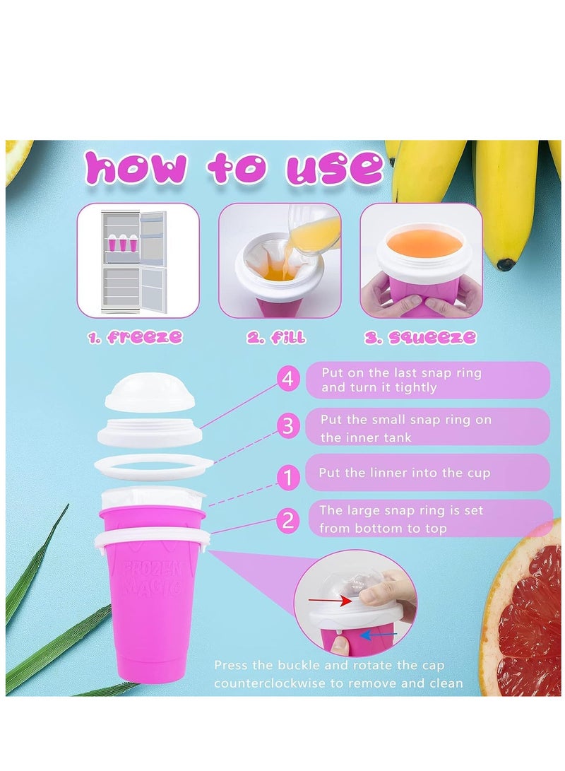 ELTRAZONE Slushie Maker Cup, TIK TOK Magic Quick Frozen Smoothies Cup, Double Layer Squeeze Slushy Maker Cup, Cool Stuff Slushy Maker Portable Squeeze Ice Cup Birthday Gifts for Kids - Image 3