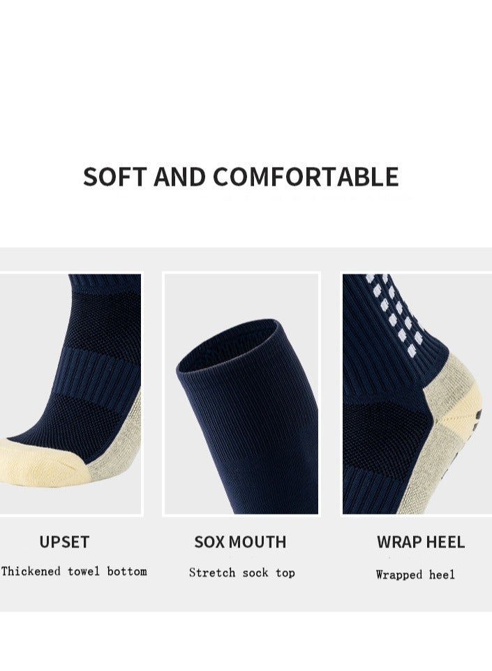 Generic Adult Men's Skid proof Soccer and Basketball Socks,Black  - Image 4
