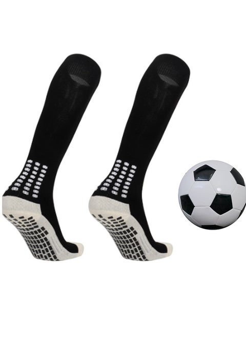 Adult Men's Skid proof Soccer and Basketball Socks,Black