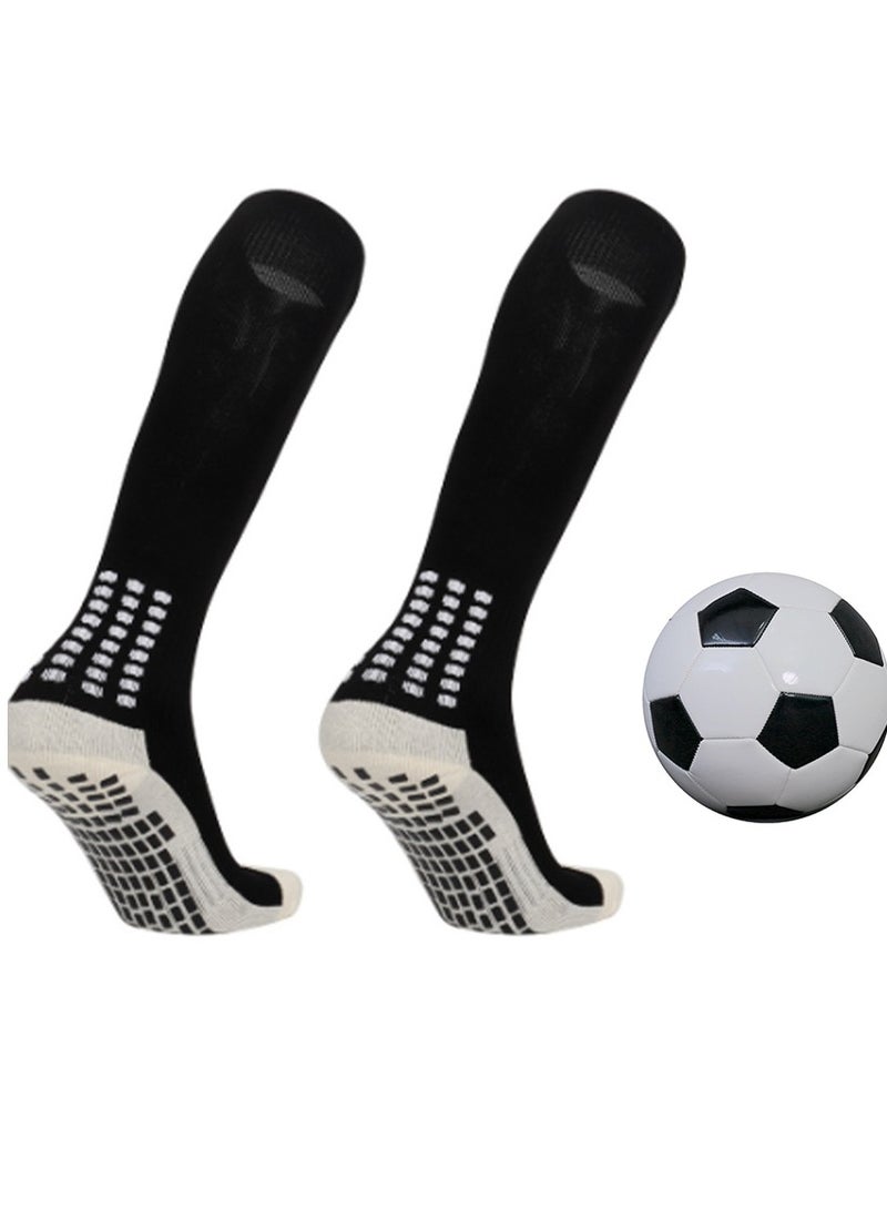 Generic Adult Men's Skid proof Soccer and Basketball Socks,Black  - Image 1