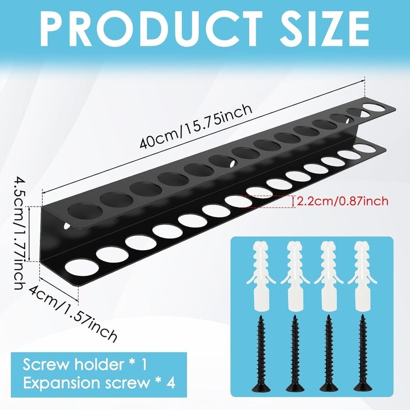 14 Holes Heavy Duty Wall Mounted Tool Rack Rustproof Iron Garage Workshop Organizer - Image 4