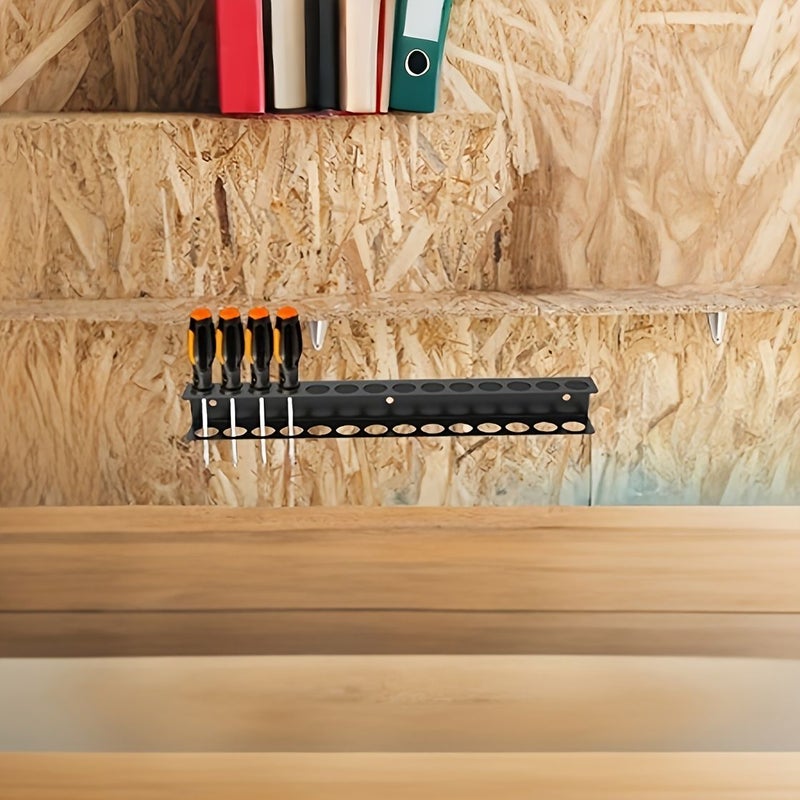 14 Holes Heavy Duty Wall Mounted Tool Rack Rustproof Iron Garage Workshop Organizer - Image 1