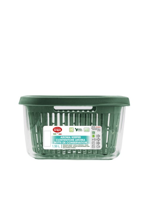 Space Saving Compact Aroma Keeper Green and Clear 1.5 L 000766