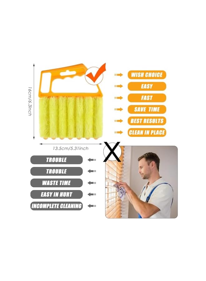 PROMASS Blind Cleaner Duster Tool, 7 Finger Dusting Cleaner Tool, Washable Mini Cleaner Brush, Hand Held Cleaner Tool for Wood Blinds Mini Duster Brush Blind Dust Cleaner Shades Brush Window - Image 2