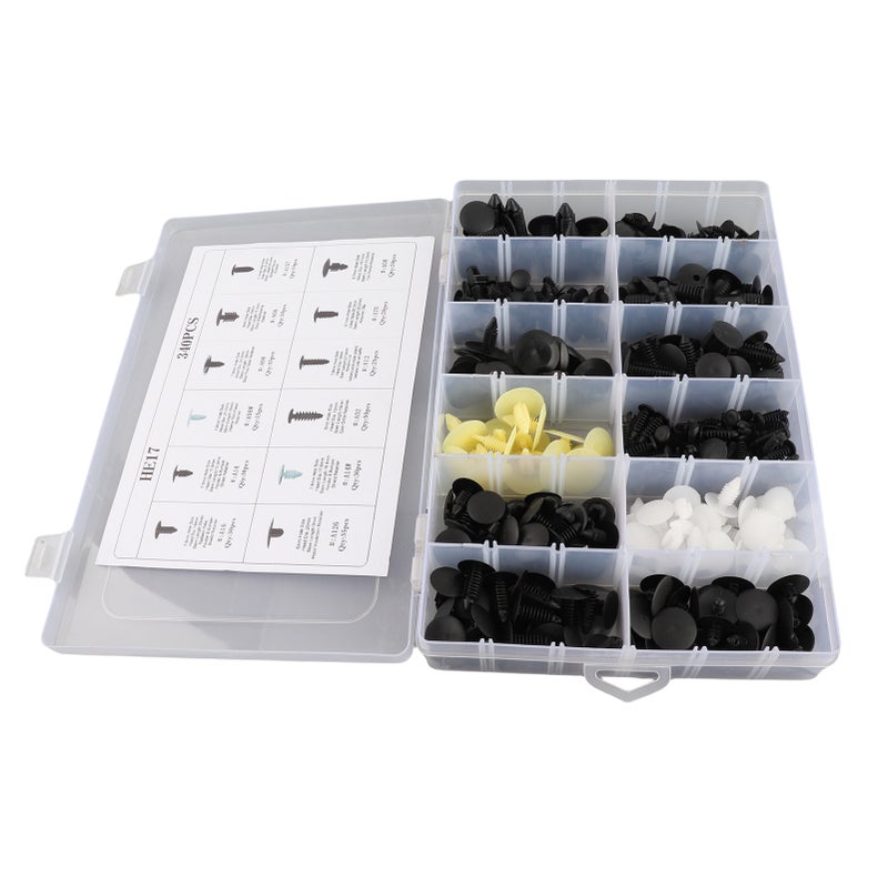 340Pcs Car Door Card Panel Trim Clips Bumper Fastener Retainer Push Rivet Kit - Image 5