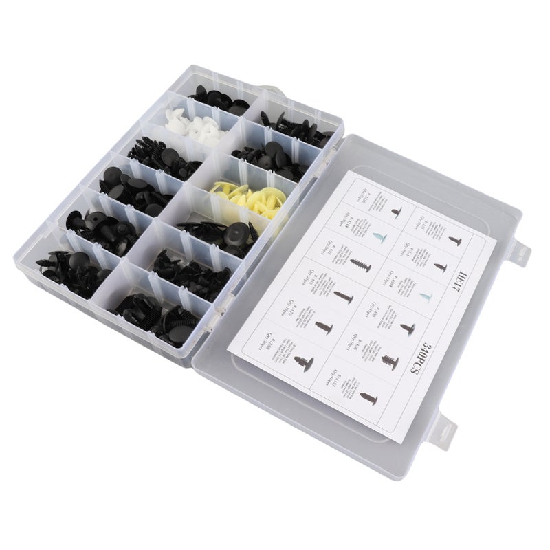 340Pcs Car Door Card Panel Trim Clips Bumper Fastener Retainer Push Rivet Kit - Image 3
