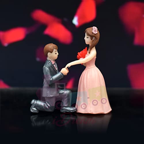 iDream Proposing Guy Resin Showpiece - Romantic Couple Miniature Gift for Girlfriend, Wife or Valentines Day Celebration (Pink) - Image 4
